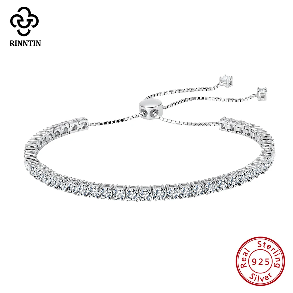 Rinntin S925 Silver Sparkling Moissanite Tennis Bracelet 3mm Diamond Minimalist Luxury Adjustable Fine Bracelets Bangle SMOB02
Rinntin S925 Silver Sparkling Moissanite Tennis Bracelet 3mm Diamond Minimalist Luxury Adjustable Fine Bracelets Bangle SMOB02