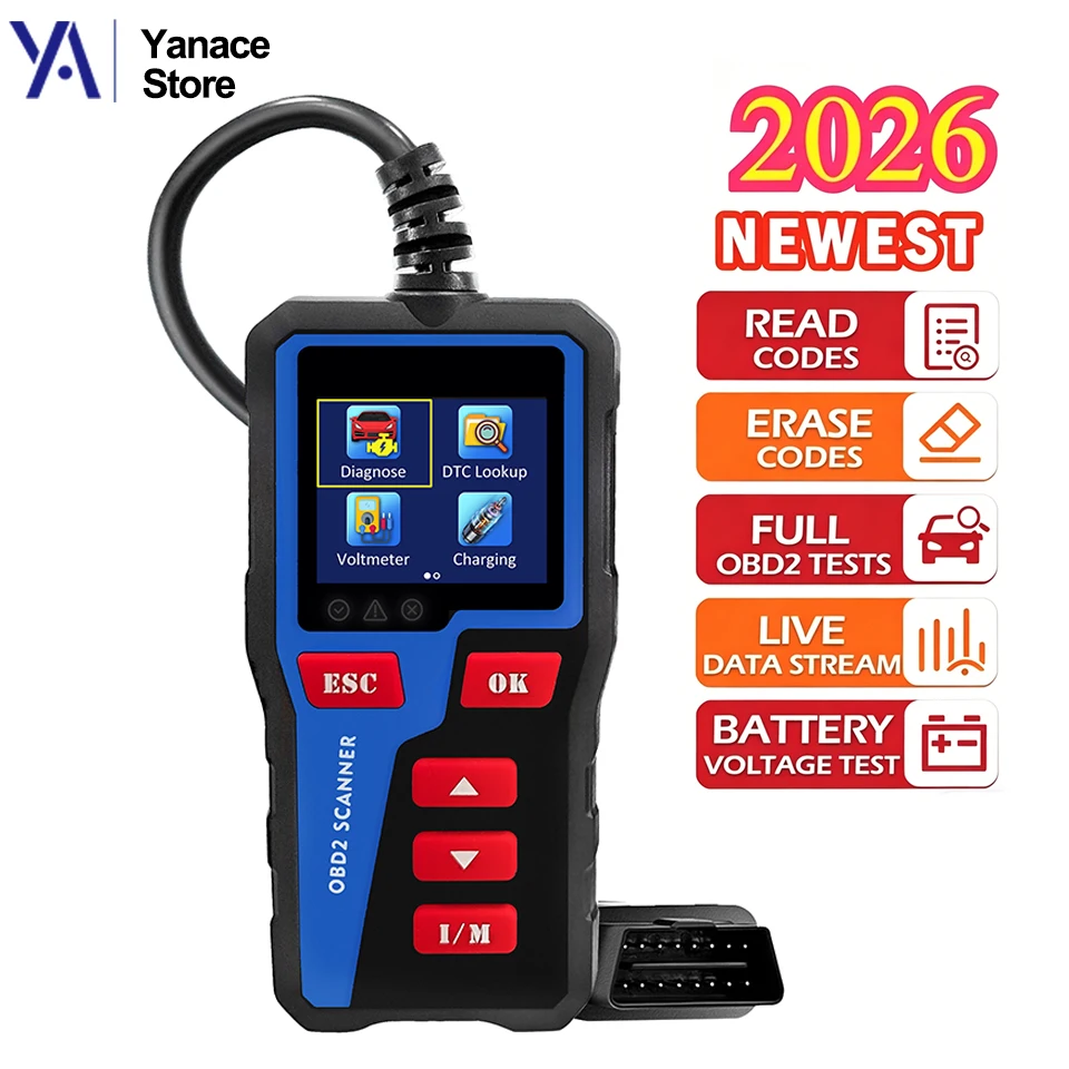 Dvanced OBD2 Scanner Diagnostic Tool Car Battery Tester Engine Code Reader Voltage Cranking Charging Alternator Test for Vehicle
Dvanced OBD2 Scanner Diagnostic Tool Car Battery Tester Engine Code Reader Voltage Cranking Charging Alternator Test for Vehicle