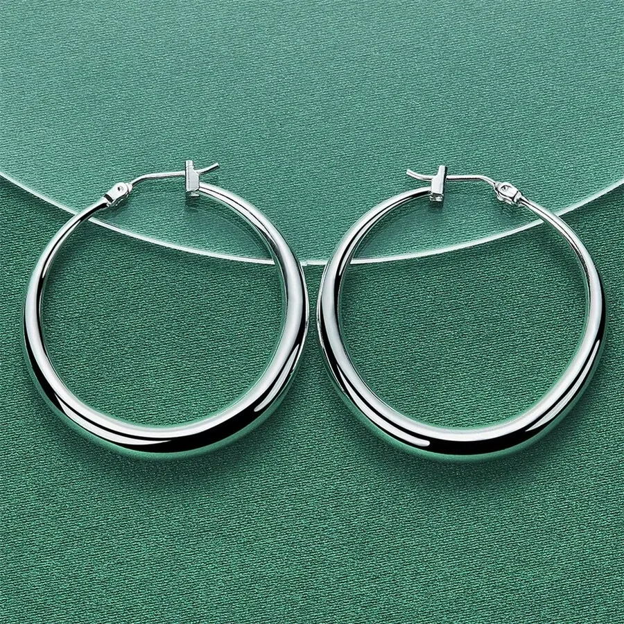 36mm Polished Round Hoop Earrings For Women Fashion Jewelry
36mm Polished Round Hoop Earrings For Women Fashion Jewelry