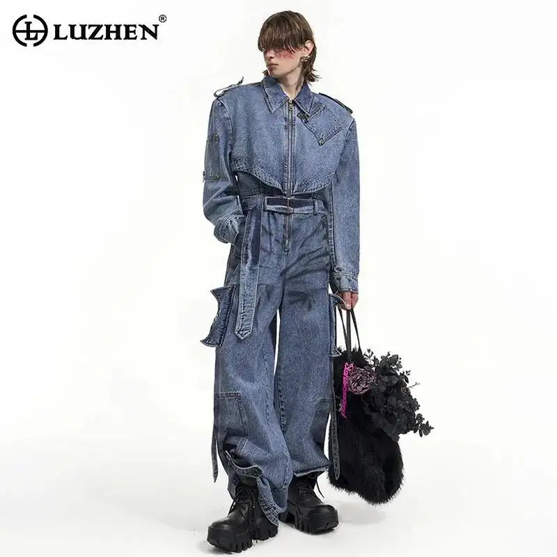 LUZHEN Denim Tie-dyed Design Personalized 2025 Jumpsuits Men's Original Fashion High Street Loose Belt Tight Waist Coat JY7114
LUZHEN Denim Tie-dyed Design Personalized 2025 Jumpsuits Men's Original Fashion High Street Loose Belt Tight Waist Coat JY7114