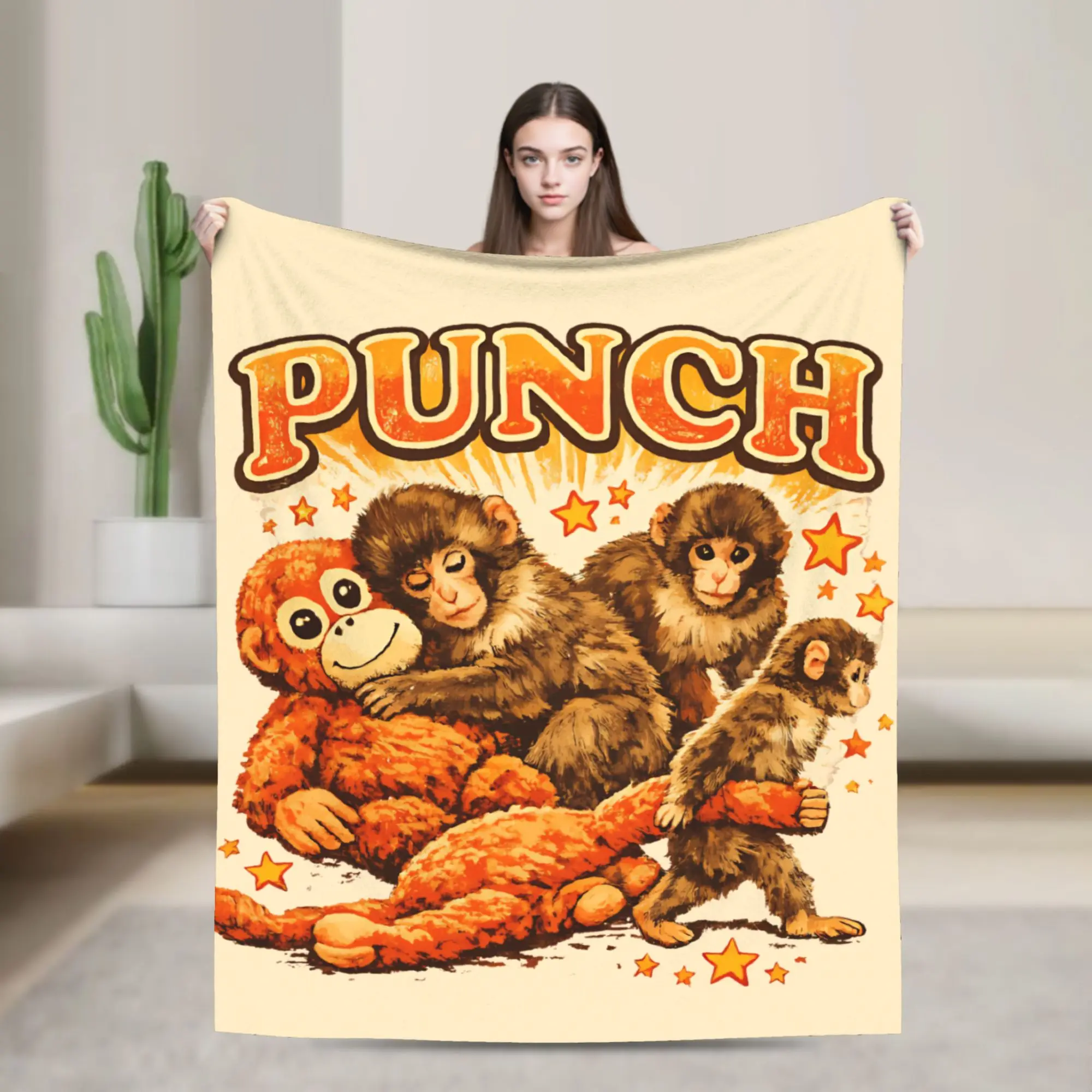 Cartoon Cute Punch Monkey Oran-Mama Knitted Blankets Wool Throw Blanket Summer Air Conditioning Decoration Soft Warm Bedspreads
Cartoon Cute Punch Monkey Oran-Mama Knitted Blankets Wool Throw Blanket Summer Air Conditioning Decoration Soft Warm Bedspreads