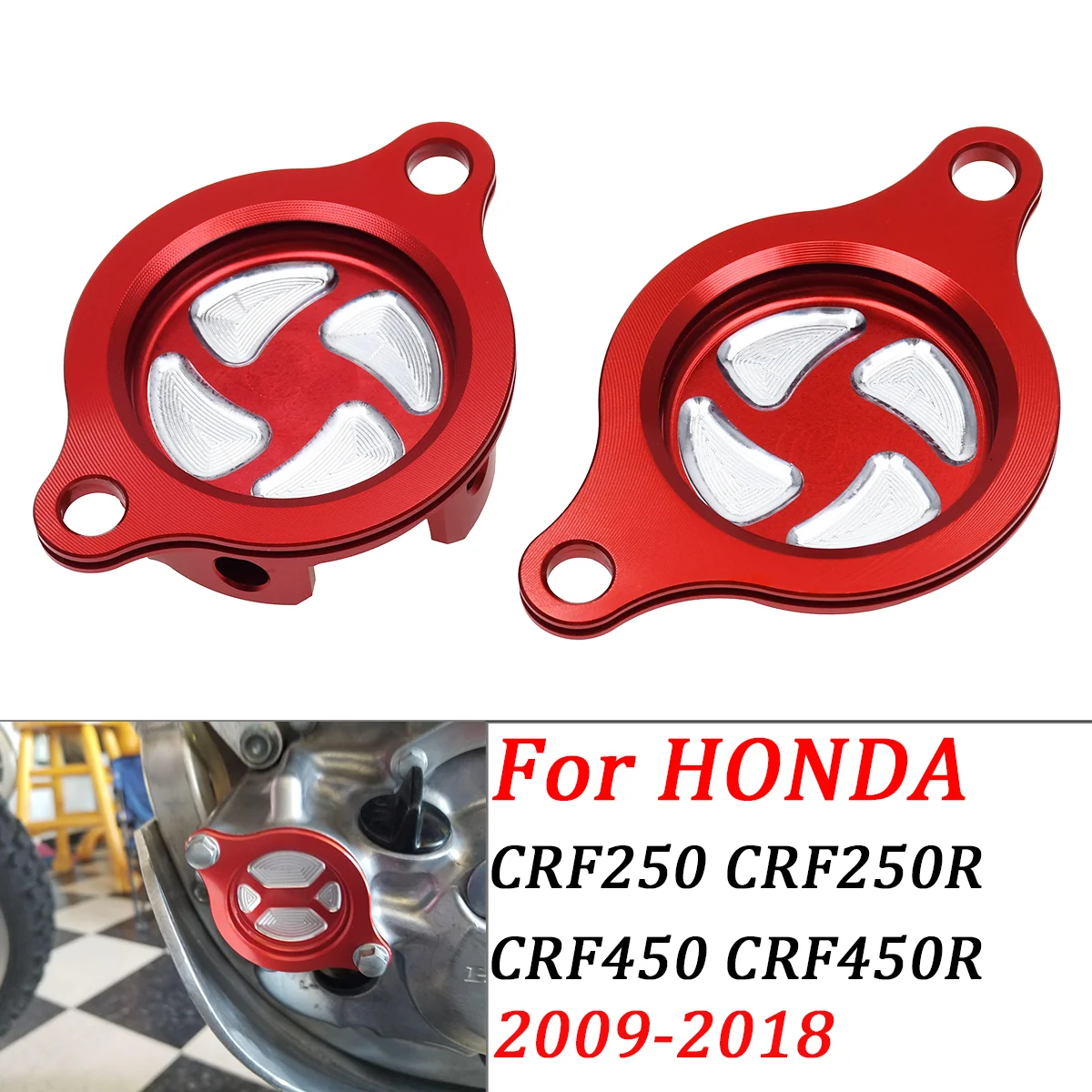 Motorcycle CNC Aluminum Engine Red Oil Filter Cap Cover For HONDA CRF 450R CRF 450RX 2017 2018 2019 2020 Off Road Dirt Bike
Motorcycle CNC Aluminum Engine Red Oil Filter Cap Cover For HONDA CRF 450R CRF 450RX 2017 2018 2019 2020 Off Road Dirt Bike