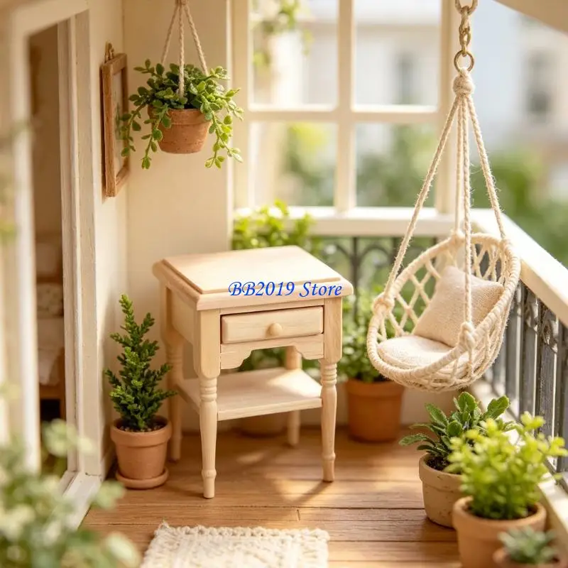 Q0KB Unpainted Wooden Nightstand 1:12 Scale Miniature Bedside Table For Doll House
Q0KB Unpainted Wooden Nightstand 1:12 Scale Miniature Bedside Table For Doll House