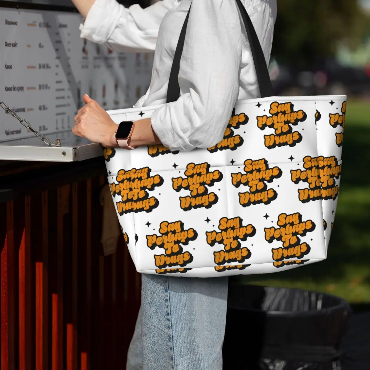 Say Perhaps To Drugs Beach Tote Bag Sport Gym Yoga Duffle Large Tote Bag Women Travel Bag Fitness bag
Say Perhaps To Drugs Beach Tote Bag Sport Gym Yoga Duffle Large Tote Bag Women Travel Bag Fitness bag