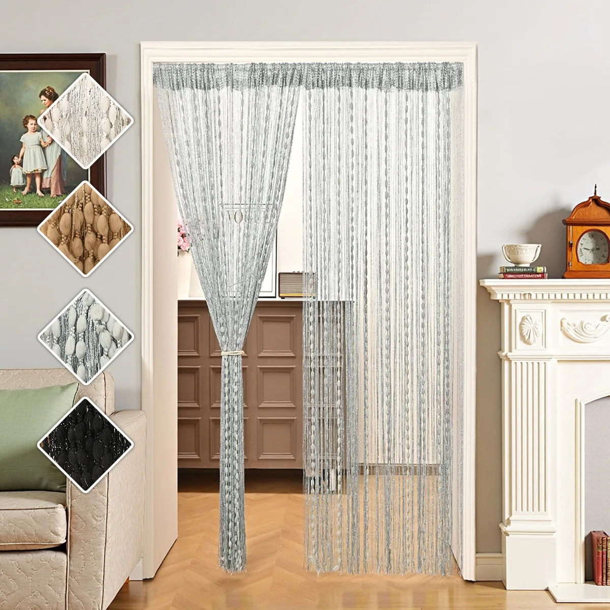 Elegant Champagne Bead Line Door Curtain Decorative Handmade Hanging Beads for Home Party Wedding Stylish Room Divider Window 
Elegant Champagne Bead Line Door Curtain Decorative Handmade Hanging Beads for Home Party Wedding Stylish Room Divider Window