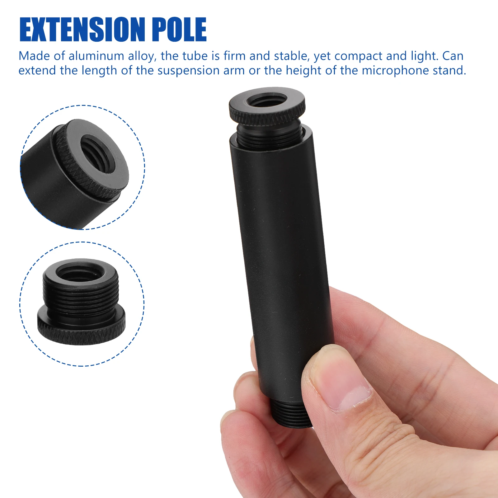 1PC Mic Stand Extension Tube Adjustable Mounting Rod for Shock Mount Microphone Accessory Desk Stand Pole Support
1PC Mic Stand Extension Tube Adjustable Mounting Rod for Shock Mount Microphone Accessory Desk Stand Pole Support