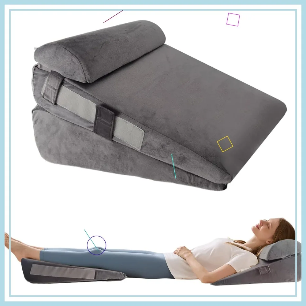 3Pcs Adjustable Wedge Pillow Set for Surgery Recovery, Acid Reflux, Snoring Relief, Memory Foam Support, Grey
3Pcs Adjustable Wedge Pillow Set for Surgery Recovery, Acid Reflux, Snoring Relief, Memory Foam Support, Grey