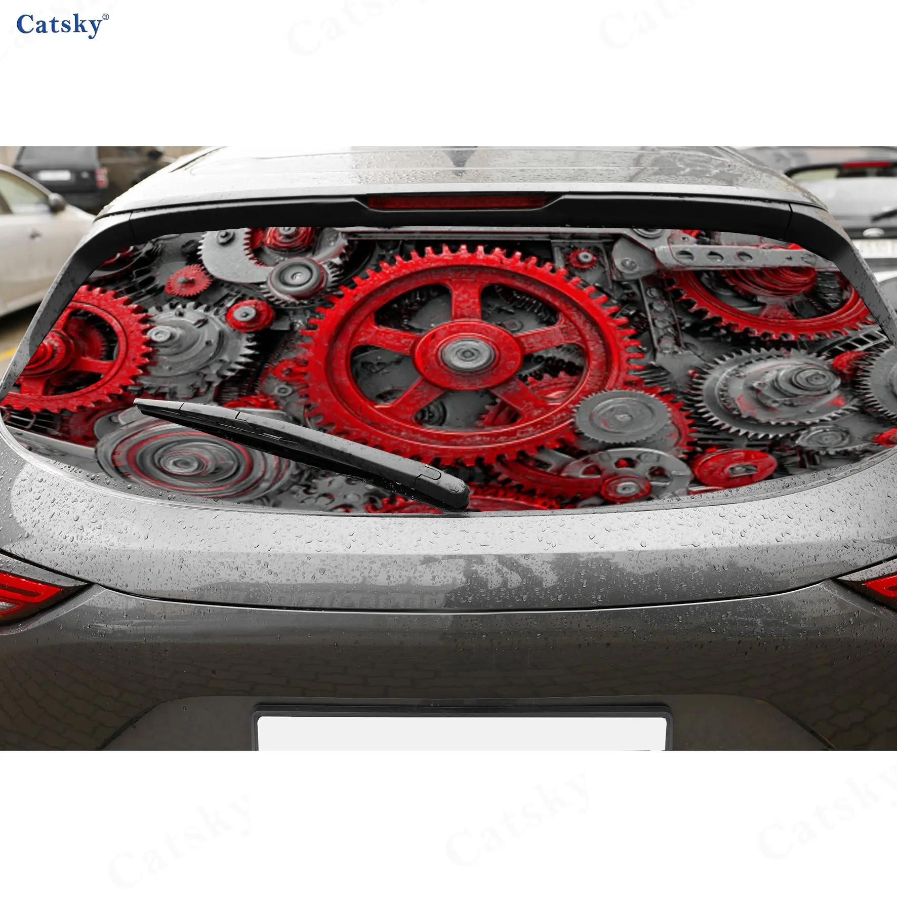 Retro Punk Mechanical Gear PVC Perforated Car Vinyl Wraps, Durable Car Rear Windshield Sticker, Waterproof Car Rear Window Decal
Retro Punk Mechanical Gear PVC Perforated Car Vinyl Wraps, Durable Car Rear Windshield Sticker, Waterproof Car Rear Window Decal