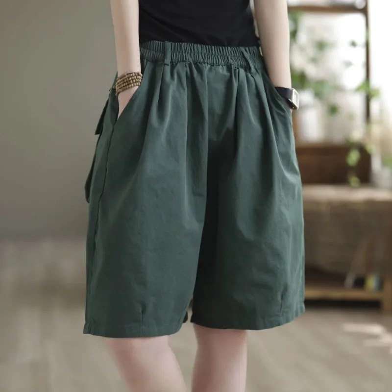 Womens Cotton High Waist Loose Casual Shorts Summer Elastic Waist Thin Shorts
Womens Cotton High Waist Loose Casual Shorts Summer Elastic Waist Thin Shorts