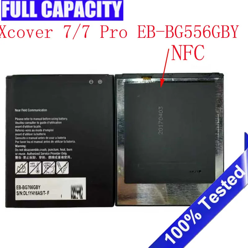 3.88V 4350mAh EB-BG766GBY For Samsung Galaxy XCover7 Pro, G766B, G766U, G766W Battery Bateria Batterij Accumulator
3.88V 4350mAh EB-BG766GBY For Samsung Galaxy XCover7 Pro, G766B, G766U, G766W Battery Bateria Batterij Accumulator