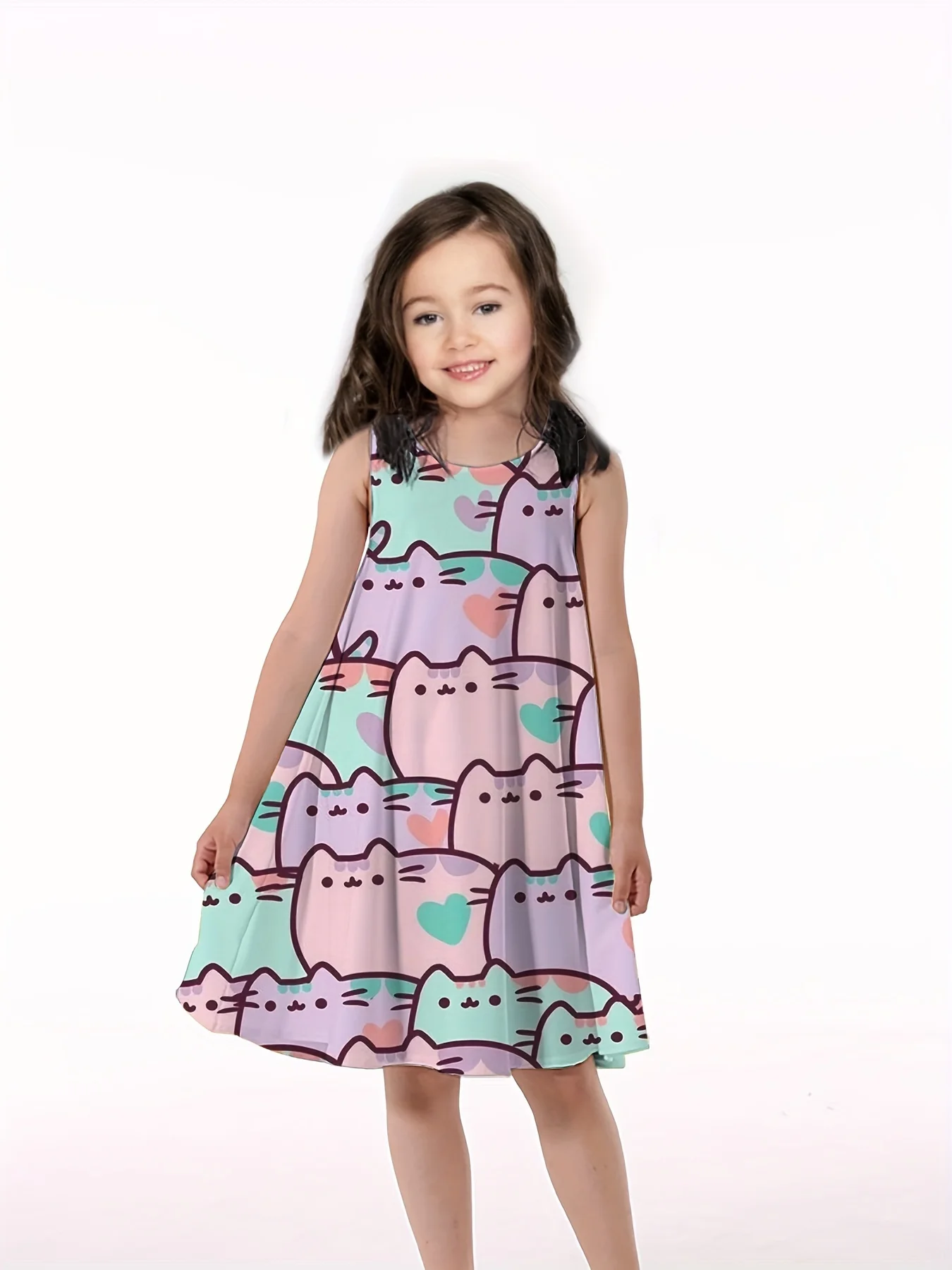 2024 Kids Little Girls Sleeveless Over Knee Dress Girl Dress Fashion Style Kittens Full Printed Daily Casual Cute Dress Clothing
2024 Kids Little Girls Sleeveless Over Knee Dress Girl Dress Fashion Style Kittens Full Printed Daily Casual Cute Dress Clothing