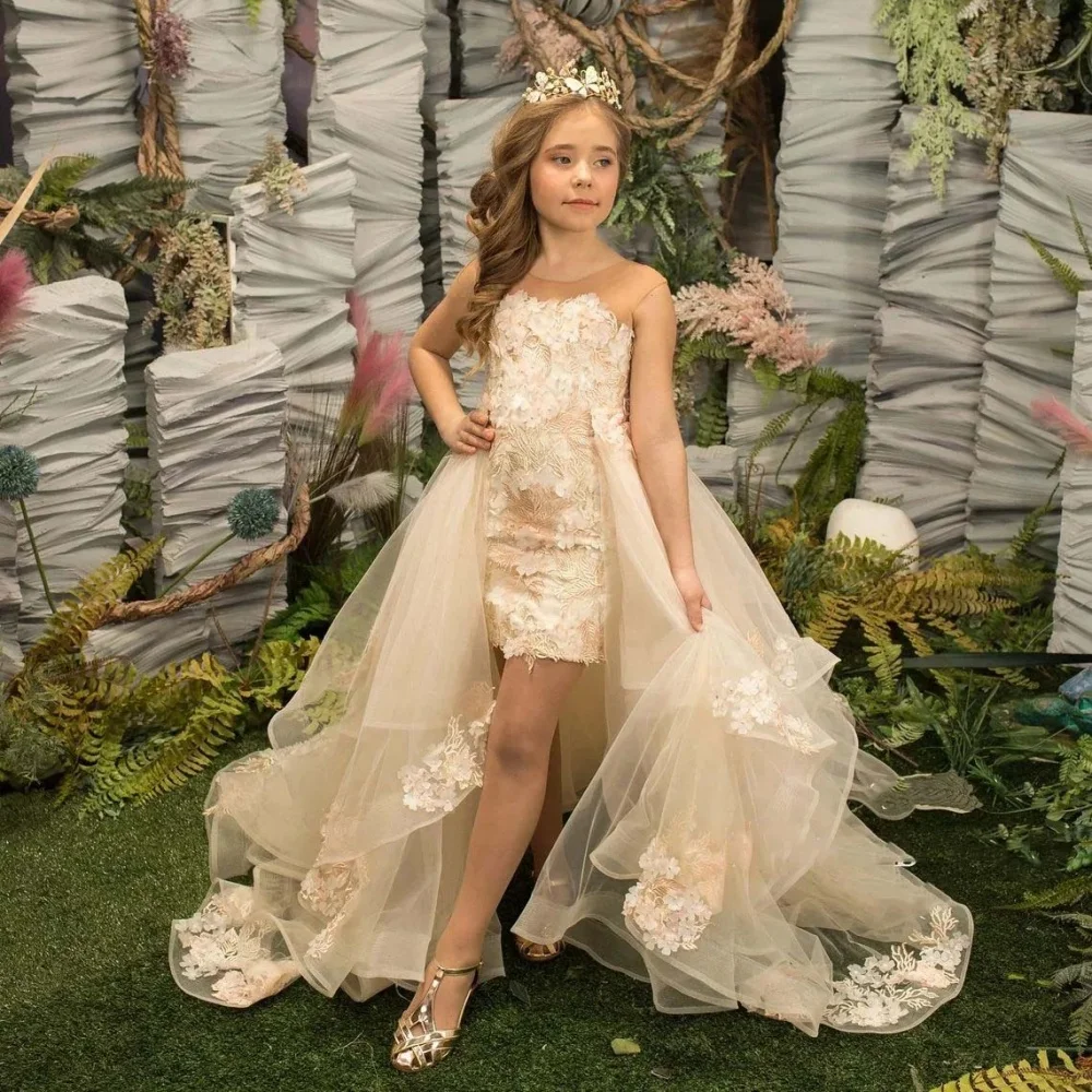 Flower Girl Dress Sheath Detachable Tail Lace Appliques Tiered Puffy Ruffles Birthday Girl Dresses Princess Bridesmaid Ball Gown
Flower Girl Dress Sheath Detachable Tail Lace Appliques Tiered Puffy Ruffles Birthday Girl Dresses Princess Bridesmaid Ball Gown
