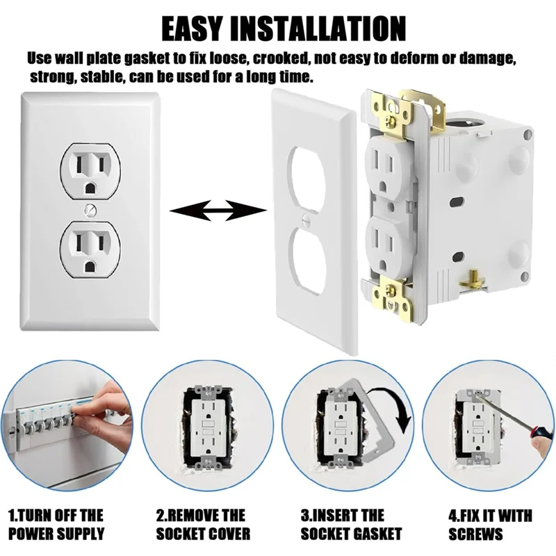A04G-Wall Plate Leveler 22 Pcs, Spacer Device To Align Secure Loose Switch Plugs, Flush Fit Design Electrical Box
A04G-Wall Plate Leveler 22 Pcs, Spacer Device To Align Secure Loose Switch Plugs, Flush Fit Design Electrical Box
