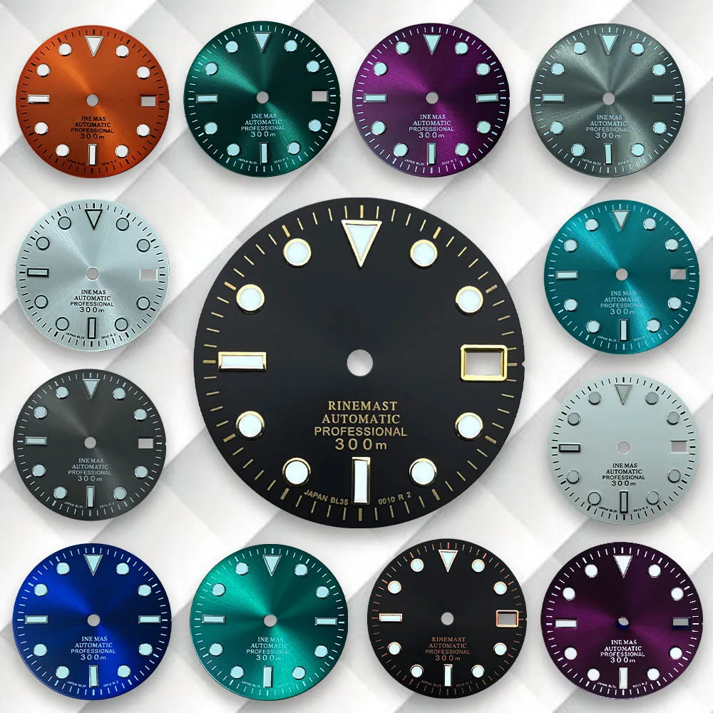 28.5mm S Logo SUB Sunburst Dial Green Luminous Fit NH35/NH36 Japanese Movement Latest styles Watch Modification Accessories
28.5mm S Logo SUB Sunburst Dial Green Luminous Fit NH35/NH36 Japanese Movement Latest styles Watch Modification Accessories