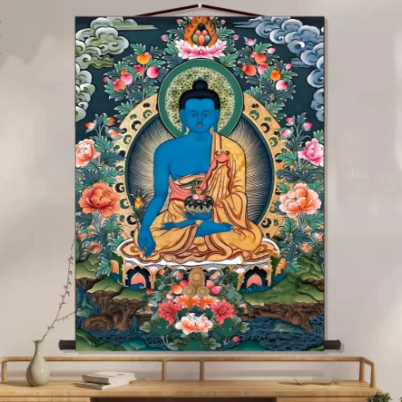 Antique Silk Medicine Buddha Tangka mural Home Living Room Scroll Hanging Painting Buddha Hall Wall Decoration Painting
Antique Silk Medicine Buddha Tangka mural Home Living Room Scroll Hanging Painting Buddha Hall Wall Decoration Painting