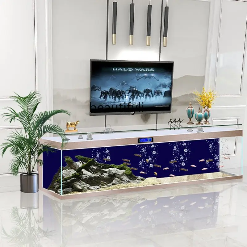 Super White Glass Light Luxury TV Cabinet Fish Globe Home Small and Medium Sized Living Room Ecological Aquarium
Super White Glass Light Luxury TV Cabinet Fish Globe Home Small and Medium Sized Living Room Ecological Aquarium