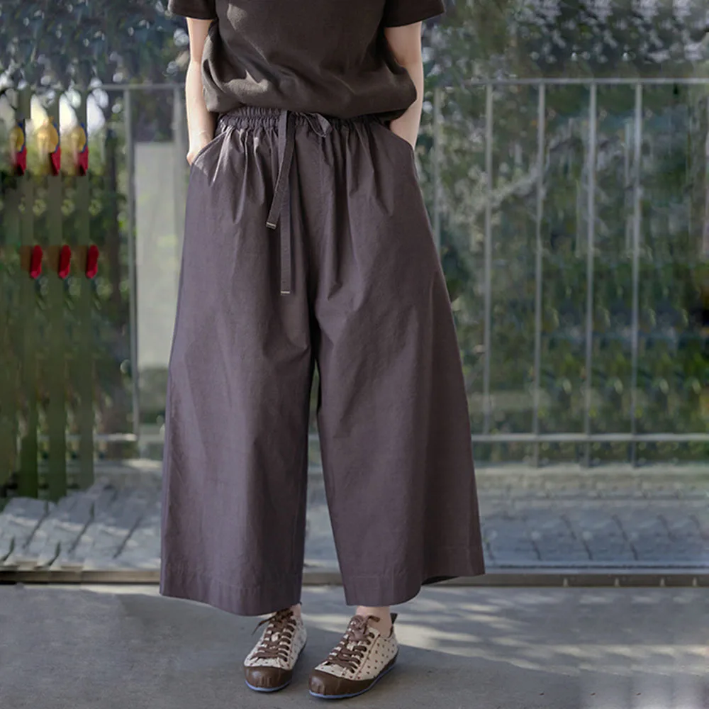 Cotton Embroidery Pants Wide Leg Pants Women Straight Cylinder Leisure Elastic Waist Relax Fit Baggy Retro Nine points Trousers
Cotton Embroidery Pants Wide Leg Pants Women Straight Cylinder Leisure Elastic Waist Relax Fit Baggy Retro Nine points Trousers