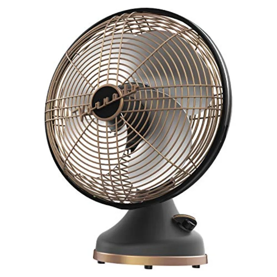 Vintage oscillating fan for home use, gunmetal silver alloy, medium size, quiet and energy-efficient operation
Vintage oscillating fan for home use, gunmetal silver alloy, medium size, quiet and energy-efficient operation