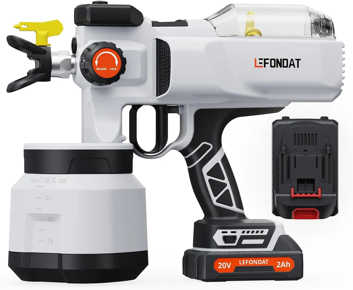 Paint Sprayer, LeFondat Cordless Handheld Spray Paint Gun with 2 Pack Makita 20V 2000mAh Max Battery, 1200ML Container, Easy to
Paint Sprayer, LeFondat Cordless Handheld Spray Paint Gun with 2 Pack Makita 20V 2000mAh Max Battery, 1200ML Container, Easy to