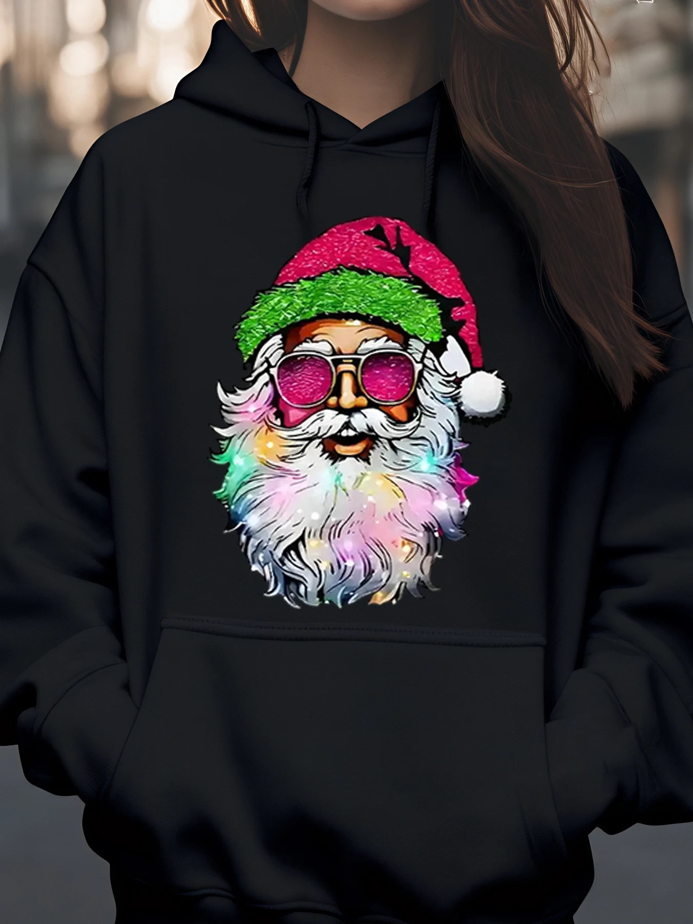 Красочный Санта-Клаус с солнцезащитными очками и принтом, рождественская толстовка с капюшоном, повседневная одежда для женщин и мужчин
Красочный Санта-Клаус с солнцезащитными очками и принтом, рождественская толстовка с капюшоном, повседневная одежда для женщин и мужчин