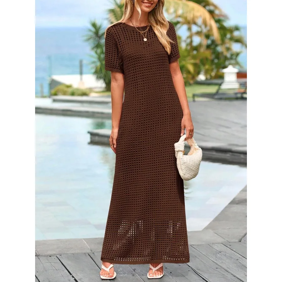 【New style】Women's Round Hole Smock Dress Two-Piece Summer Vacation Long Dress Beach Short Sleeve Hollow Sundress
【New style】Women's Round Hole Smock Dress Two-Piece Summer Vacation Long Dress Beach Short Sleeve Hollow Sundress
