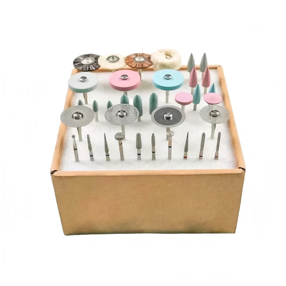 35Pcs/Set Dental HP Polishing Kit Diamond Burs & Brushes Professional Tools Grinding & Polishing Ceramic Dental Lab Supplies
35Pcs/Set Dental HP Polishing Kit Diamond Burs & Brushes Professional Tools Grinding & Polishing Ceramic Dental Lab Supplies