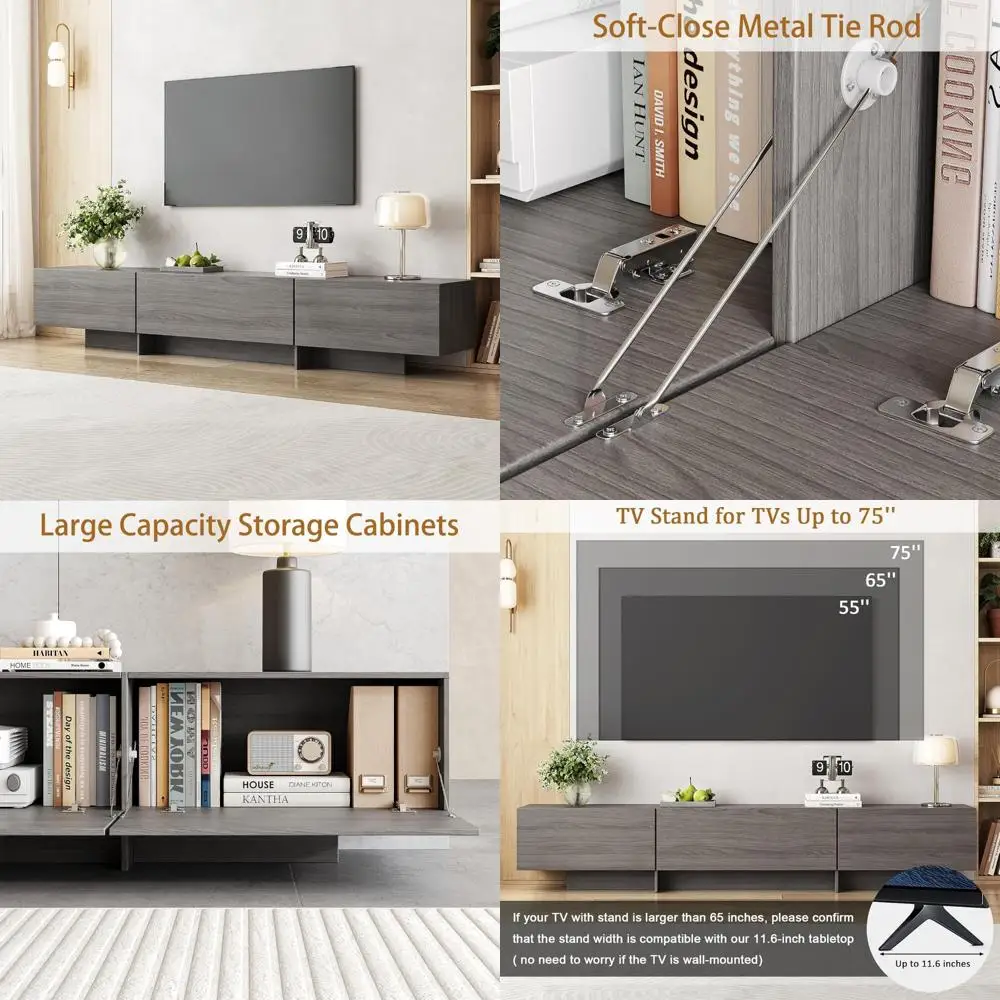 Большой развлекательный центр для хранения вещей с 4 ящиками, современная подставка под телевизор для гостиной, консоль в стиле середины века
Большой развлекательный центр для хранения вещей с 4 ящиками, современная подставка под телевизор для гостиной, консоль в стиле середины века