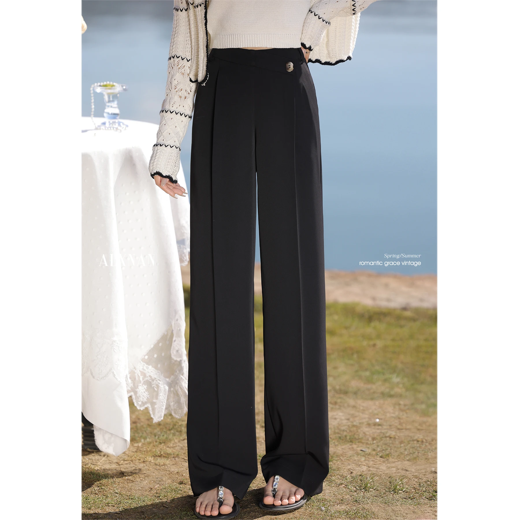 ALXNAN Black Wide Leg Pants High Waist Casual Loose Straight Women's Pants 2025 Spring New Versatile Slim Ladies Trousers L52922
ALXNAN Black Wide Leg Pants High Waist Casual Loose Straight Women's Pants 2025 Spring New Versatile Slim Ladies Trousers L52922