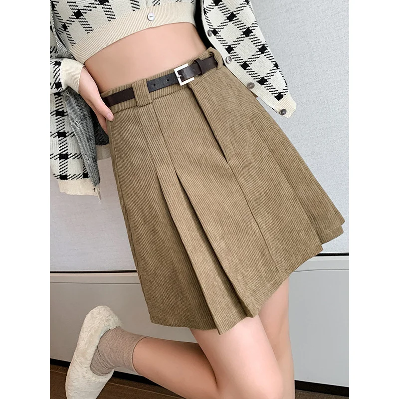 Brown Corduroy Pleated Skirt Women's Autumn and Winter Skirt2024New Slimming Sheath Winter Skirt High WaistaShort Skirt
Brown Corduroy Pleated Skirt Women's Autumn and Winter Skirt2024New Slimming Sheath Winter Skirt High WaistaShort Skirt