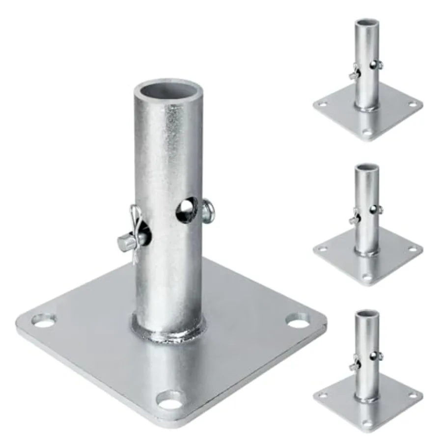 4-Pack Reinforced Scaffold Base, Galvanized Scaffold Base Plates 4.75" x 4.75" x 1-5/16 OD, Sturdy Scaffolding Parts for Constr
4-Pack Reinforced Scaffold Base, Galvanized Scaffold Base Plates 4.75" x 4.75" x 1-5/16 OD, Sturdy Scaffolding Parts for Constr