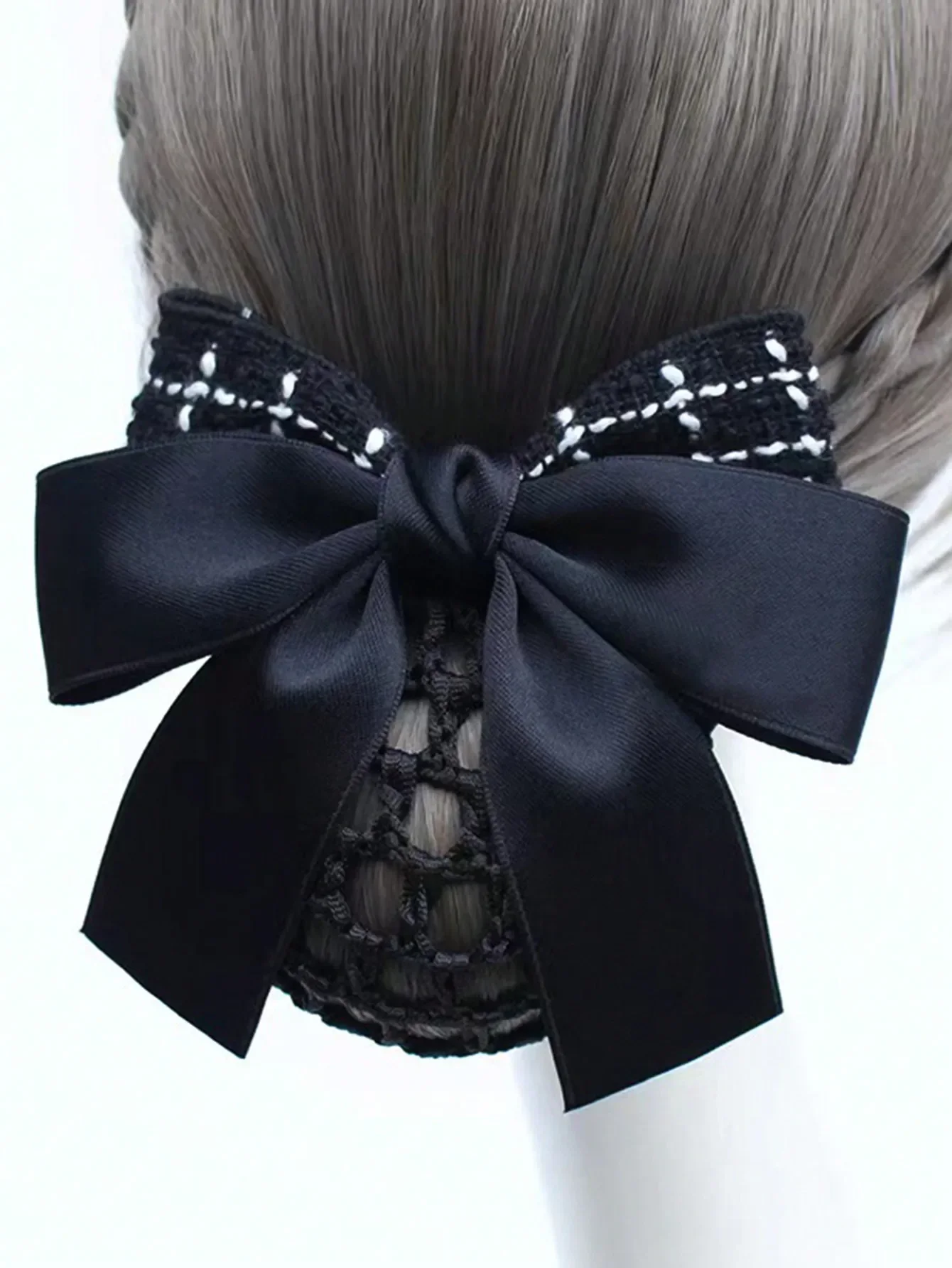1pc Women's Elegant, Compact, Elastic Bow Knot Hair Net With Spring Clip, Suitable For Commuting Street Valentine's Day
1pc Women's Elegant, Compact, Elastic Bow Knot Hair Net With Spring Clip, Suitable For Commuting Street Valentine's Day
