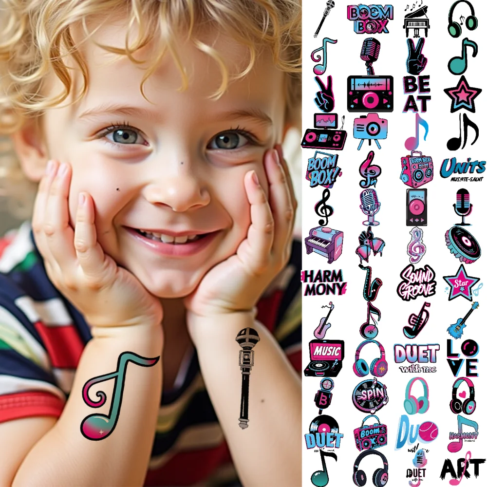 63 шт., временная татуировка, фортепиано, мультяшная музыкальная кассета, музыкальные ноты, водонепроницаемые долговечные наклейки для тела, скрипичный ключ для
63 шт., временная татуировка, фортепиано, мультяшная музыкальная кассета, музыкальные ноты, водонепроницаемые долговечные наклейки для тела, скрипичный ключ для