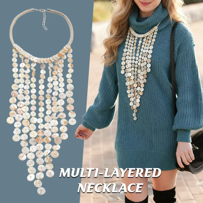 Multi Layer Shell Tassel Necklace Ocean Beach Vacation Style Boho Pendant Necklaces for Women Summer Jewelry Gifts
Multi Layer Shell Tassel Necklace Ocean Beach Vacation Style Boho Pendant Necklaces for Women Summer Jewelry Gifts