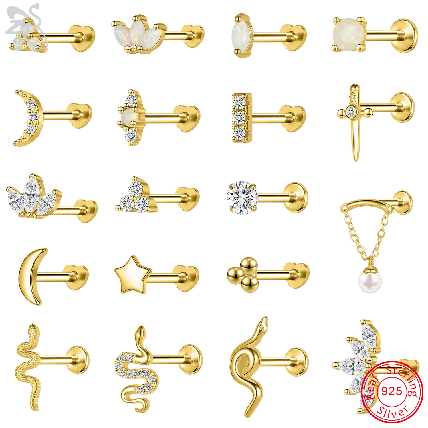 ZS 1 Piece 16G 925 Sterling Silver Stud Earring For Women Girls CZ Crystal Ear Studs Snake Helix Cartilage Piercings Jewelry 8MM
ZS 1 Piece 16G 925 Sterling Silver Stud Earring For Women Girls CZ Crystal Ear Studs Snake Helix Cartilage Piercings Jewelry 8MM