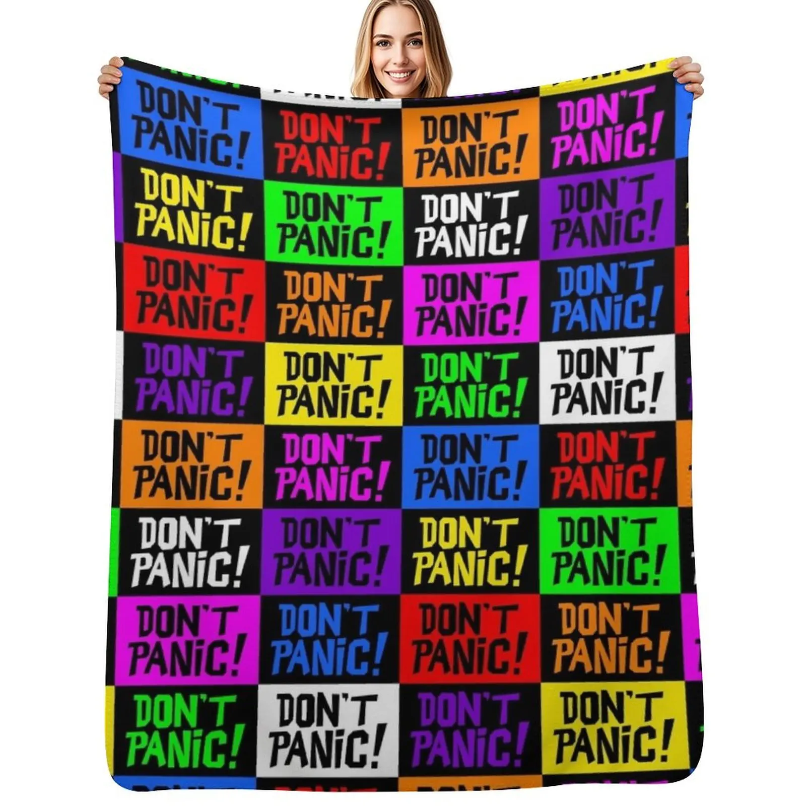 NDVH Don't Panic - Multicoloured H2G2 Throw Blanket Soft Plush Blanket as Housewarming Gift
NDVH Don't Panic - Multicoloured H2G2 Throw Blanket Soft Plush Blanket as Housewarming Gift