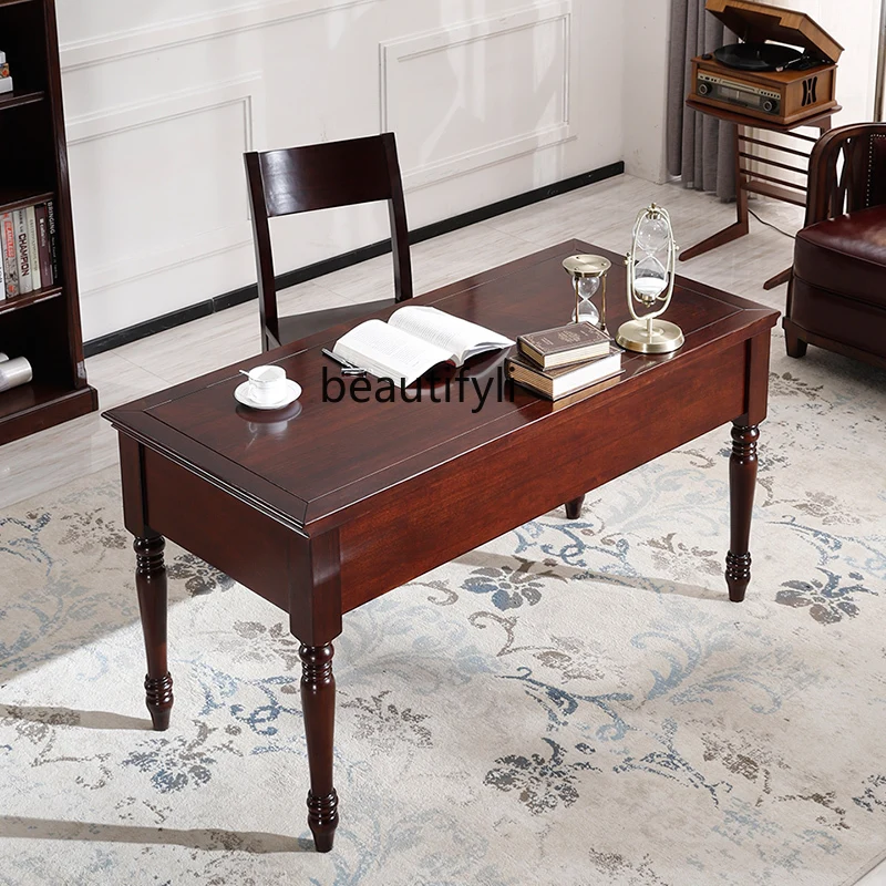 Solid wood American style, study furniture set combination desk simple modern computer desk household
Solid wood American style, study furniture set combination desk simple modern computer desk household