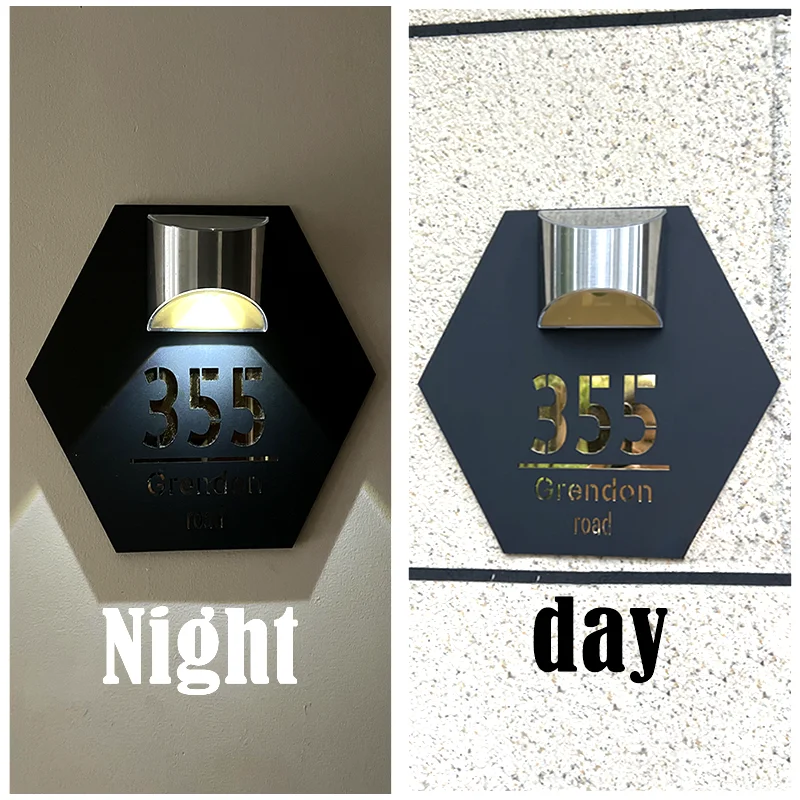 Personalized Hexagonal Solar LED House Number Sign Outdoor Acrylic Door Plate Custom Entrance Sign Waterproof Exterior Home Plaq
Personalized Hexagonal Solar LED House Number Sign Outdoor Acrylic Door Plate Custom Entrance Sign Waterproof Exterior Home Plaq
