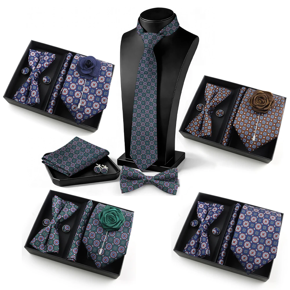 Soft Polyester Tie Set For Men Necktie With Box Novelty Green Hanky Cufflinks Flower Brooch As Daily Wear Party Accessories Gift
Soft Polyester Tie Set For Men Necktie With Box Novelty Green Hanky Cufflinks Flower Brooch As Daily Wear Party Accessories Gift