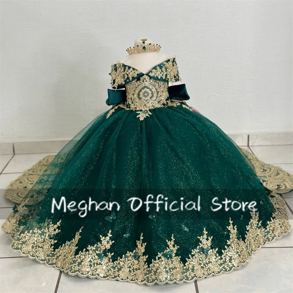 Emerald Green Luxury Off The Shoulder Flower Girls Dress Beaded Appliques Children Birthday Party Dresses Bow Kids Customized
Emerald Green Luxury Off The Shoulder Flower Girls Dress Beaded Appliques Children Birthday Party Dresses Bow Kids Customized