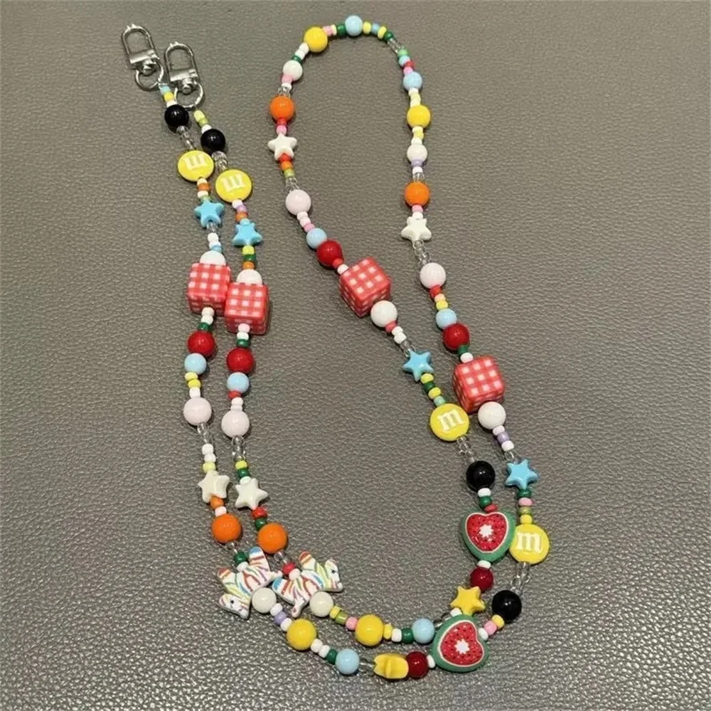 120cm Length Colorful Beaded Phone Lanyard Strap with Metal Clip Anti-lost Mobile Phone Chain Crossbody Neck Strap for Phone Cas
120cm Length Colorful Beaded Phone Lanyard Strap with Metal Clip Anti-lost Mobile Phone Chain Crossbody Neck Strap for Phone Cas