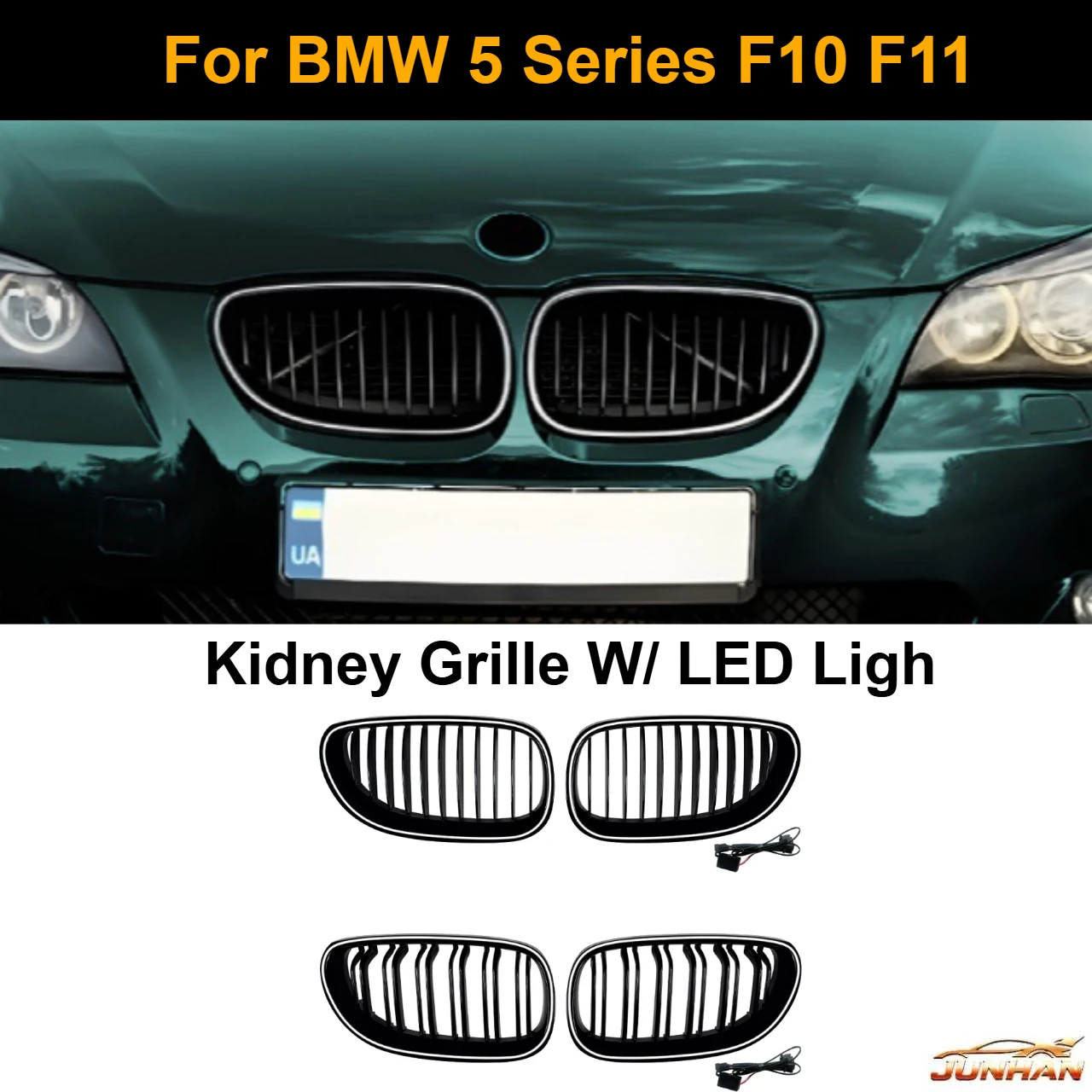 Grill Front Kidney Grille W/ LED Light For BMW 5 Series E60 E61 M5 525i 528i 530i 535i 550i 2004-10 Upper Bumper Hood Mesh Grid
Grill Front Kidney Grille W/ LED Light For BMW 5 Series E60 E61 M5 525i 528i 530i 535i 550i 2004-10 Upper Bumper Hood Mesh Grid