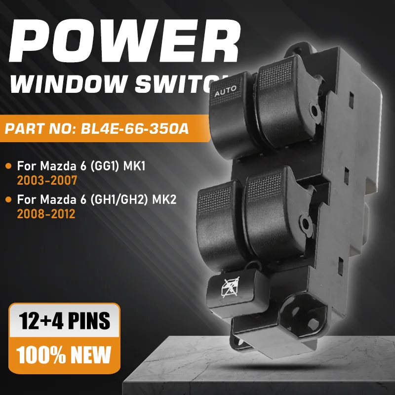 Front Left Electric Master Window Control Switch For Mazda 6 Mazda6 GG1 GH1 GH2 MK1 MK2 2003-2012 BL4E-66-350A GJ6A-66-350A
Front Left Electric Master Window Control Switch For Mazda 6 Mazda6 GG1 GH1 GH2 MK1 MK2 2003-2012 BL4E-66-350A GJ6A-66-350A