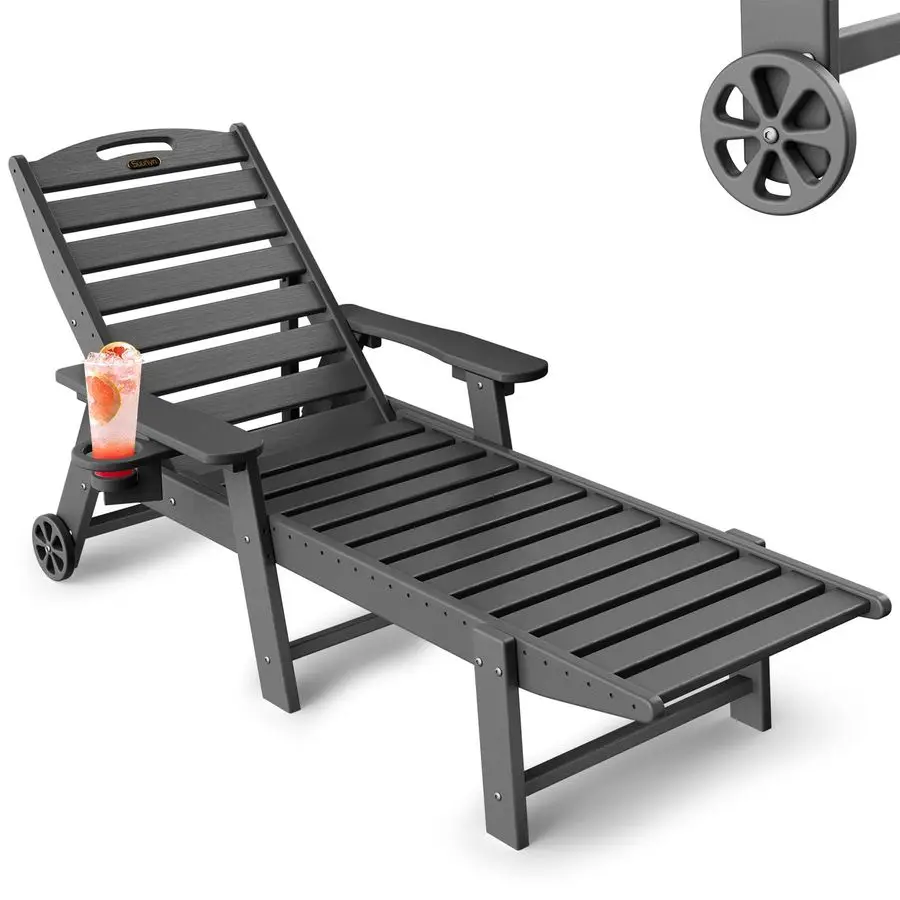 Lounge Chair Outdoor, Chaise Lounge Outdoor, HDPE 6Position Lounge Chair for Outside, Patio Lounge Chair with Wheels amp Cup Ho
Lounge Chair Outdoor, Chaise Lounge Outdoor, HDPE 6Position Lounge Chair for Outside, Patio Lounge Chair with Wheels amp Cup Ho