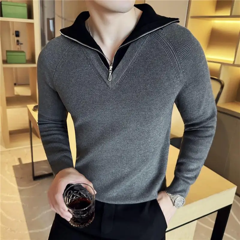 Модный мужской свитер-обманка (имитация двухслойности) в корейском стиле, класса люкс, высокого качества, на молнии, с отложным воротником, приталенный крой, размер 3XL
Модный мужской свитер-обманка (имитация двухслойности) в корейском стиле, класса люкс, высокого качества, на молнии, с отложным воротником, приталенный крой, размер 3XL