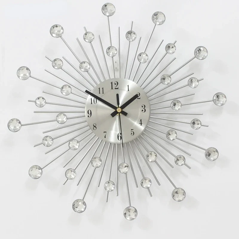 33CM Rhinestone Wall Clock Metal Frame Fashion Decorative Circle Watch for Living Room Bedroom Home
33CM Rhinestone Wall Clock Metal Frame Fashion Decorative Circle Watch for Living Room Bedroom Home