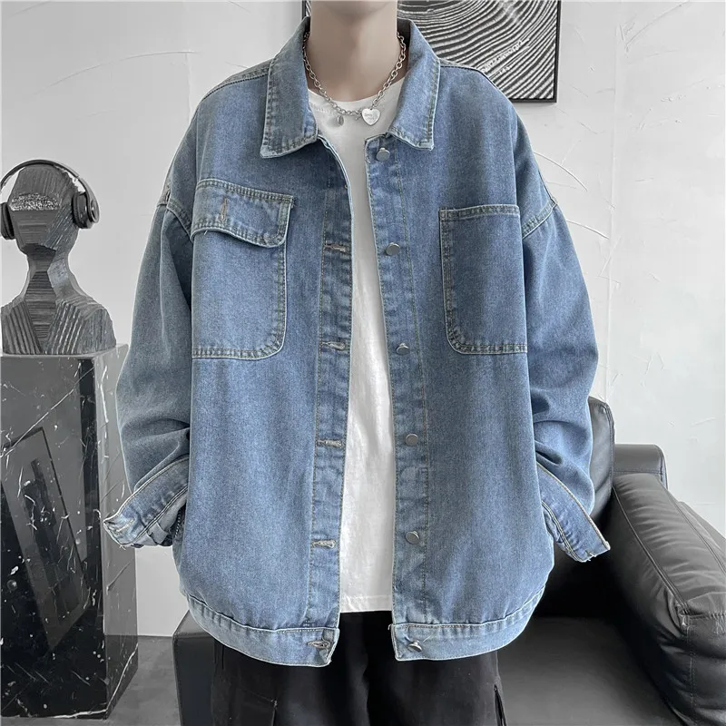 American Retro Washed Denim Jacket Men's Oversize Hip Hop Casual Workwear Jacket Long Sleeve Loose Fit with Pockets for Autumn
American Retro Washed Denim Jacket Men's Oversize Hip Hop Casual Workwear Jacket Long Sleeve Loose Fit with Pockets for Autumn