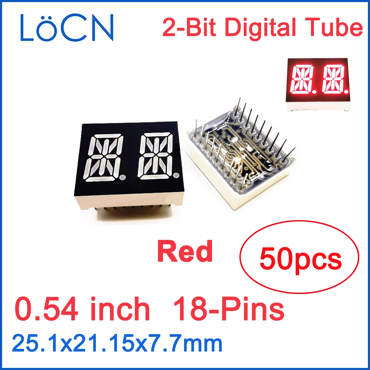 0.54 inch Meter Digital tube 2 bit RED LED Display High Bright Common Cathode Anode 0.54inch 50PCS grid tube display
0.54 inch Meter Digital tube 2 bit RED LED Display High Bright Common Cathode Anode 0.54inch 50PCS grid tube display