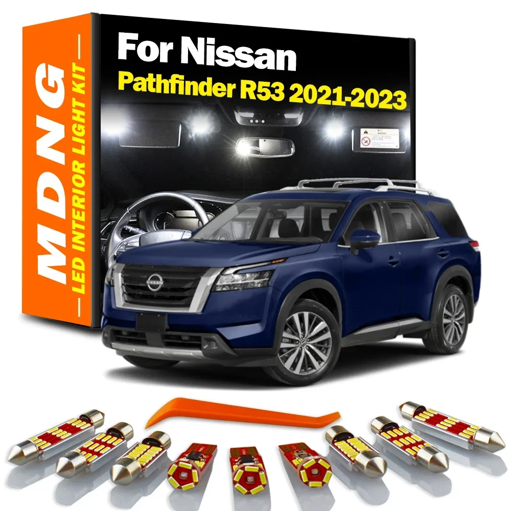 MDNG 14 шт. для Nissan Pathfinder R53 2021 2022 Φ внутренний багажник номерной знак Карта Купол лампы комплект автомобильных аксессуаров
MDNG 14 шт. для Nissan Pathfinder R53 2021 2022 Φ внутренний багажник номерной знак Карта Купол лампы комплект автомобильных аксессуаров