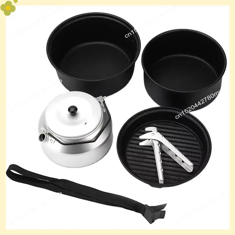 LDHL 5-Piece Non-Stick Camping Cookware Set With Kettle, Ideal For Outdoor Cooking And Camping Adventures, Easy To Clean
LDHL 5-Piece Non-Stick Camping Cookware Set With Kettle, Ideal For Outdoor Cooking And Camping Adventures, Easy To Clean