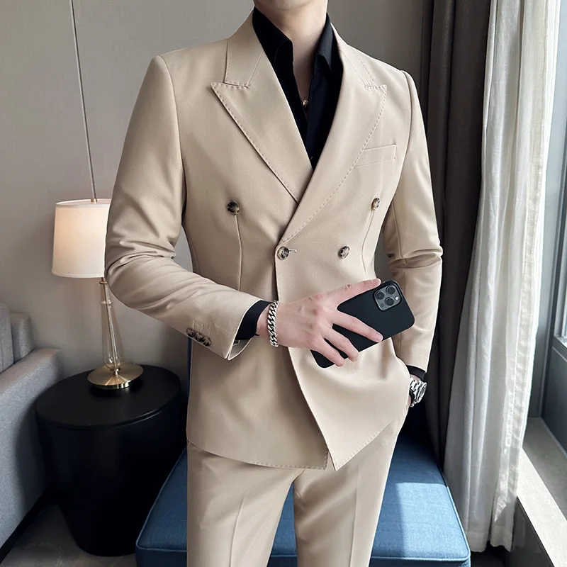 (Jacket + Pants) High-end Bespoke Double-breasted Men's Business Suits Men's Casual Banquet Dress Set Slim-fit Tuxedo for Men
(Jacket + Pants) High-end Bespoke Double-breasted Men's Business Suits Men's Casual Banquet Dress Set Slim-fit Tuxedo for Men
